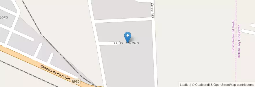 Mapa de ubicacion de Loteo Lobato en Argentinië, Chili, Mendoza, Departamento Maipú, Distrito Rodeo Del Medio.
