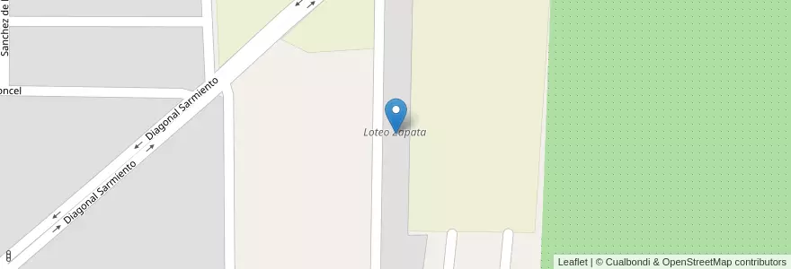 Mapa de ubicacion de Loteo Zapata en Argentina, San Juan, Chile, 9 De Julio.
