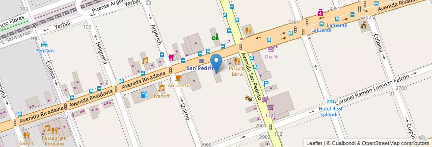 Mapa de ubicacion de Lotería de la Ciudad, Flores en 阿根廷, Ciudad Autónoma De Buenos Aires, Comuna 7, 布宜诺斯艾利斯.