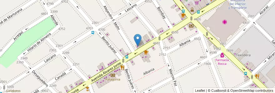 Mapa de ubicacion de Lotería de la Ciudad, Monte Castro en Argentinien, Ciudad Autónoma De Buenos Aires, Buenos Aires, Comuna 10.