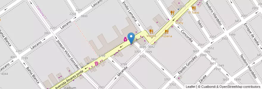 Mapa de ubicacion de Lotería de la Ciudad, Villa del Parque en آرژانتین, Ciudad Autónoma De Buenos Aires, Buenos Aires, Comuna 11.