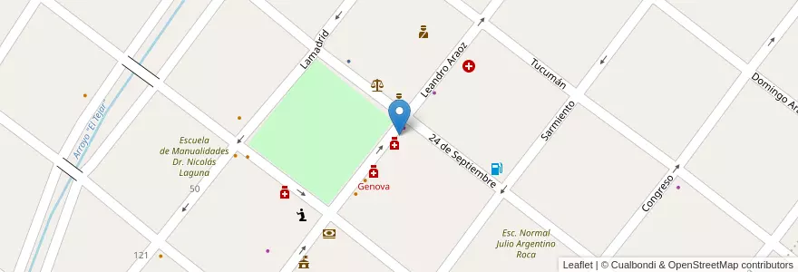 Mapa de ubicacion de Lourdes en Argentinien, Tucumán, Departamento Monteros, Municipio De Monteros, Monteros.
