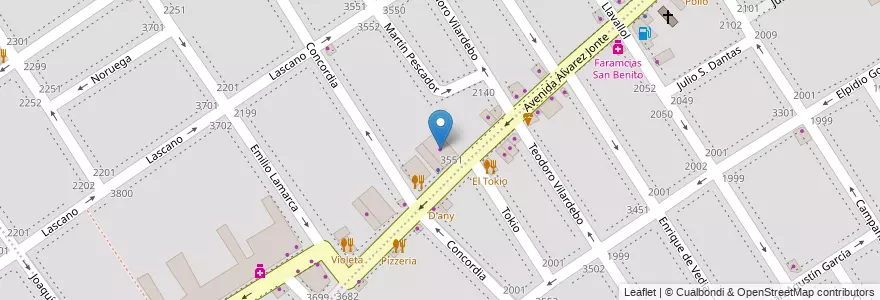 Mapa de ubicacion de Lourenco y Dias S.C.A., Villa del Parque en Arjantin, Ciudad Autónoma De Buenos Aires, Buenos Aires, Comuna 11.