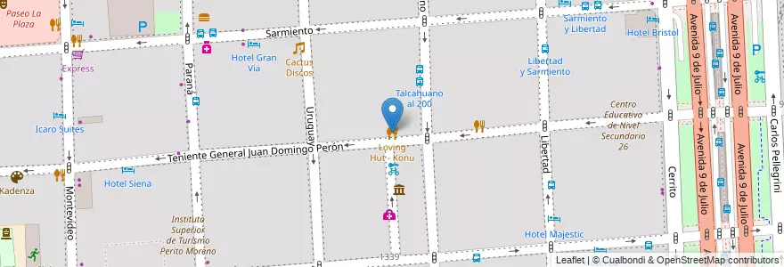 Mapa de ubicacion de Loving Hut - Konu, San Nicolas en Argentinien, Ciudad Autónoma De Buenos Aires, Comuna 1, Buenos Aires.