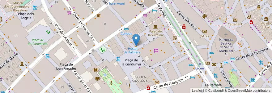 Mapa de ubicacion de L‘OW Boqueria en Sepanyol, Catalunya, Barcelona, Barcelonès, Barcelona.