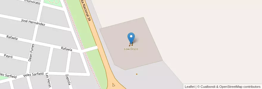 Mapa de ubicacion de Low Disco en Arjantin, Santa Fe, Departamento Castellanos, Municipio De Sunchales.