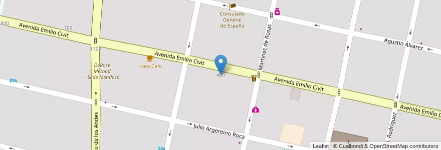 Mapa de ubicacion de LRA 6 - Radio Nacional Mendoza en Arjantin, Şili, Mendoza, Departamento Capital, Ciudad De Mendoza, Sección 5ª Residencial Sur.