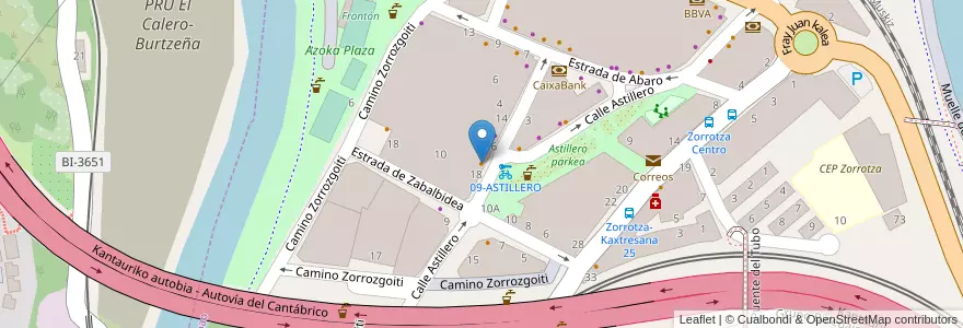 Mapa de ubicacion de L@s leon@s en España, Euskadi, Bizkaia, Bilboaldea, Barakaldo.