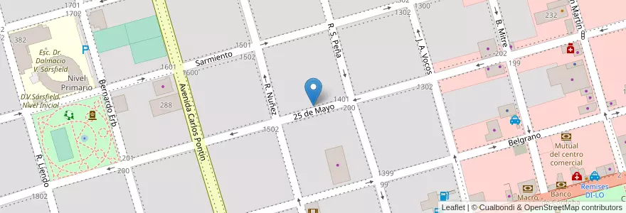 Mapa de ubicacion de LU5HE en Argentinië, Córdoba, Departamento San Justo, Municipio Arroyito, Pedanía Arroyito, Arroyito.