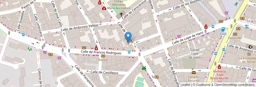 Mapa de ubicacion de Luas Irish Tavern en Spanien, Autonome Gemeinschaft Madrid, Autonome Gemeinschaft Madrid, Área Metropolitana De Madrid Y Corredor Del Henares, Madrid.