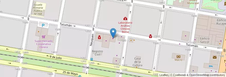 Mapa de ubicacion de Lubrano hogar en Argentinië, Río Negro, General Roca, Departamento General Roca, General Roca.