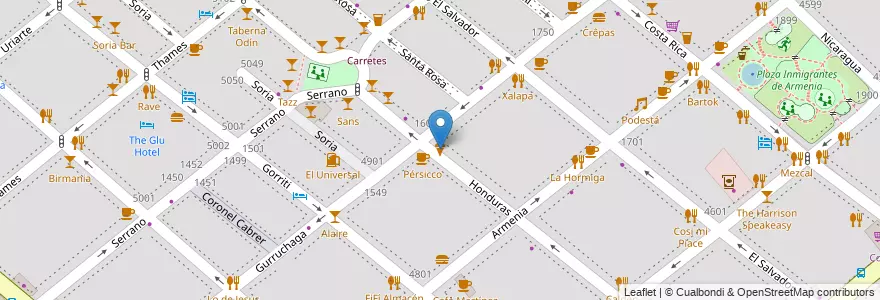 Mapa de ubicacion de Lucciano’s Palermo, Palermo en آرژانتین, Ciudad Autónoma De Buenos Aires, Buenos Aires.