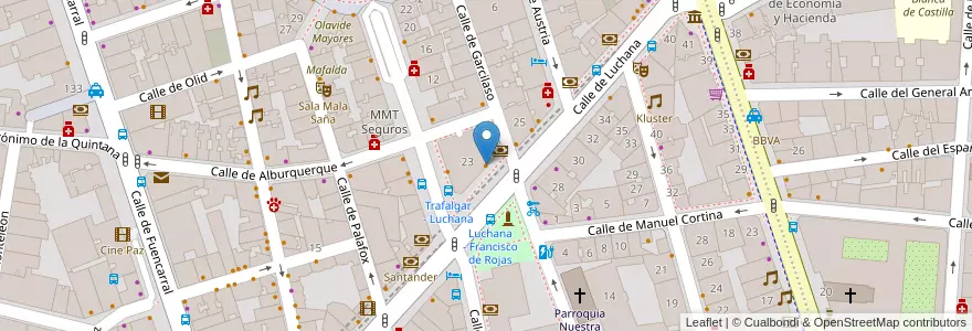 Mapa de ubicacion de Luchana 23 en Испания, Мадрид, Мадрид, Área Metropolitana De Madrid Y Corredor Del Henares, Мадрид.