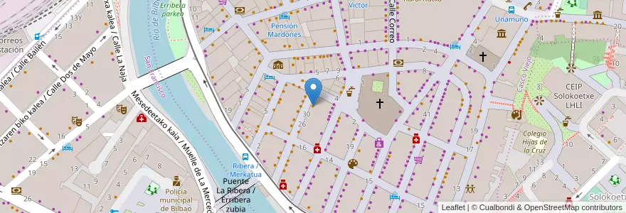 Mapa de ubicacion de Luciano Berri en España, Euskadi, Bizkaia, Bilboaldea, Bilbao.