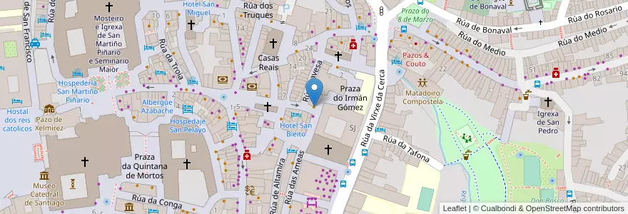 Mapa de ubicacion de Lucille en スペイン, ガリシア州, A Coruña, Santiago, Santiago De Compostela.