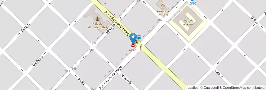 Mapa de ubicacion de Lucini en Arjantin, Buenos Aires, Partido De Azul.