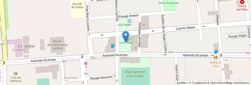 Mapa de ubicacion de Luck Padel en الأرجنتين, Catamarca, Departamento Capital, Municipio De San Fernando Del Valle De Catamarca, San Fernando Del Valle De Catamarca.