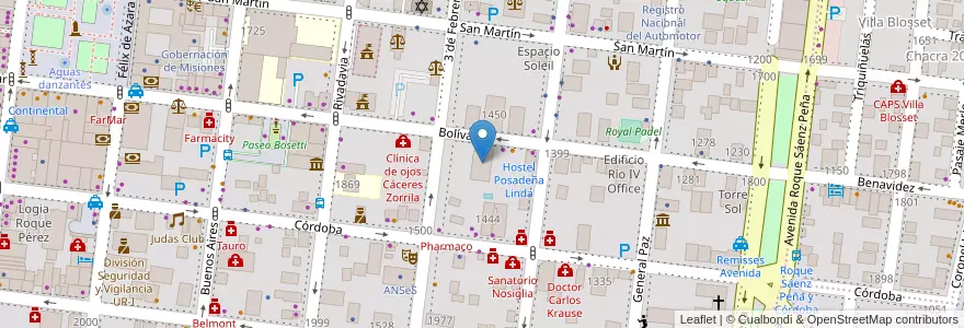 Mapa de ubicacion de Lucrecia en Argentina, Misiones, Departamento Capital, Municipio De Posadas, Posadas.