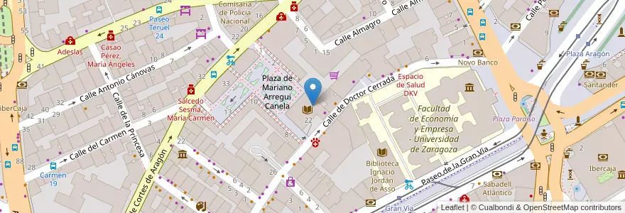 Mapa de ubicacion de Ludoteca Municipal El Chiflo en إسبانيا, أرغون, سرقسطة, Zaragoza, سرقسطة.