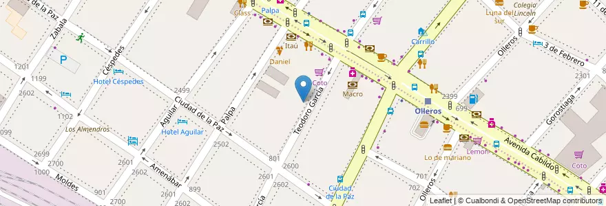 Mapa de ubicacion de Ludueña Tello Miguel Angel, Colegiales en Argentinien, Ciudad Autónoma De Buenos Aires, Buenos Aires, Comuna 14.