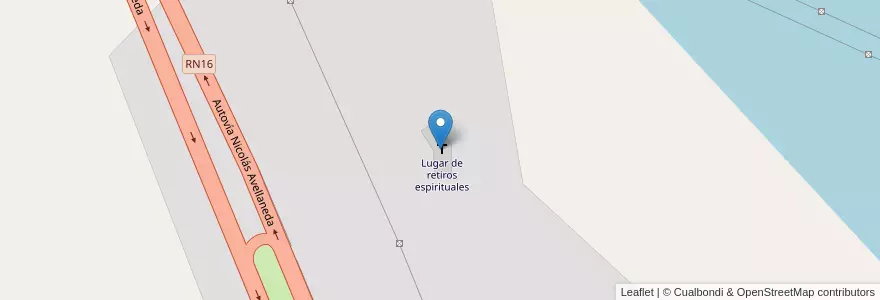 Mapa de ubicacion de Lugar de retiros espirituales en Argentinië, Chaco, Departamento Libertad, Municipio De Puerto Tirol.