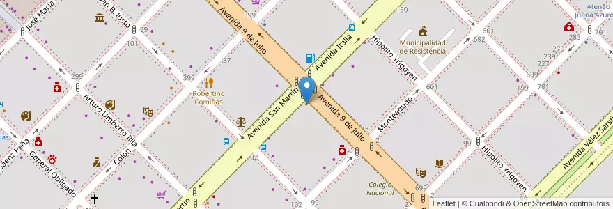 Mapa de ubicacion de Luigi en アルゼンチン, チャコ州, Departamento San Fernando, Resistencia, Resistencia.