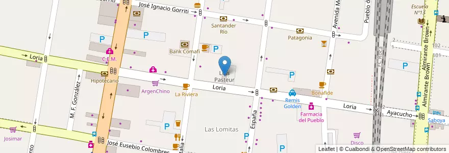 Mapa de ubicacion de Luis Pasteur en Argentinië, Buenos Aires, Partido De Lomas De Zamora, Lomas De Zamora.