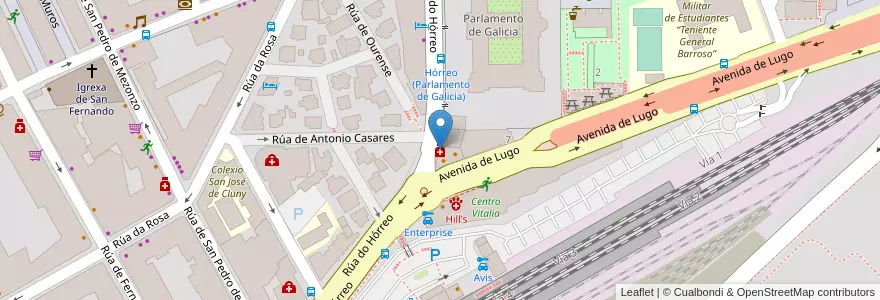 Mapa de ubicacion de Luisa Fernanda Pereira Soto en Spanien, Galicien, A Coruña, Santiago, Santiago De Compostela.