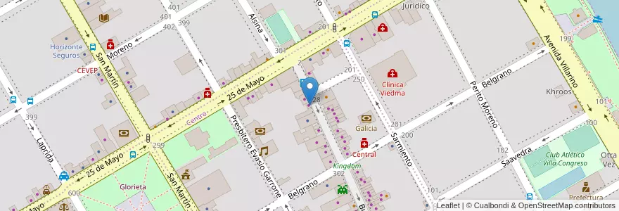 Mapa de ubicacion de Luisina en آرژانتین, استان ریو نگرو، آرژانتین, Departamento Adolfo Alsina, Viedma, Viedma.