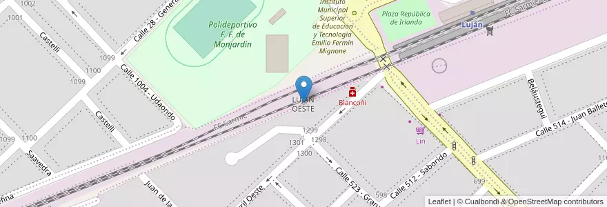 Mapa de ubicacion de LUJAN OESTE en Arjantin, Buenos Aires, Partido De Luján.