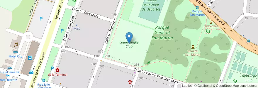 Mapa de ubicacion de Luján Rugby Club en Argentinië, Buenos Aires, Partido De Luján.