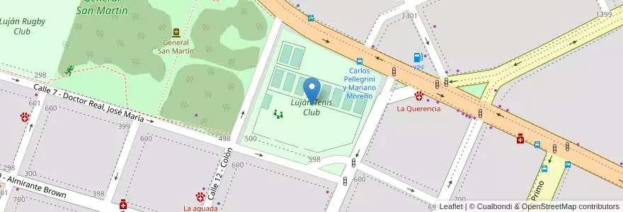 Mapa de ubicacion de Luján Tenis Club en Arjantin, Buenos Aires, Partido De Luján.