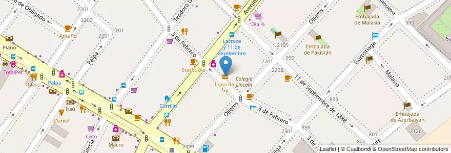Mapa de ubicacion de Luna del sur, Palermo en Arjantin, Ciudad Autónoma De Buenos Aires, Buenos Aires, Comuna 14.