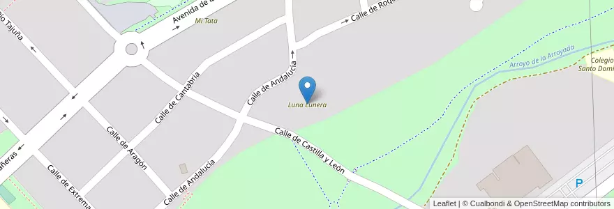 Mapa de ubicacion de Luna Lunera en İspanya, Comunidad De Madrid, Comunidad De Madrid, Comarca Sur, Arroyomolinos.