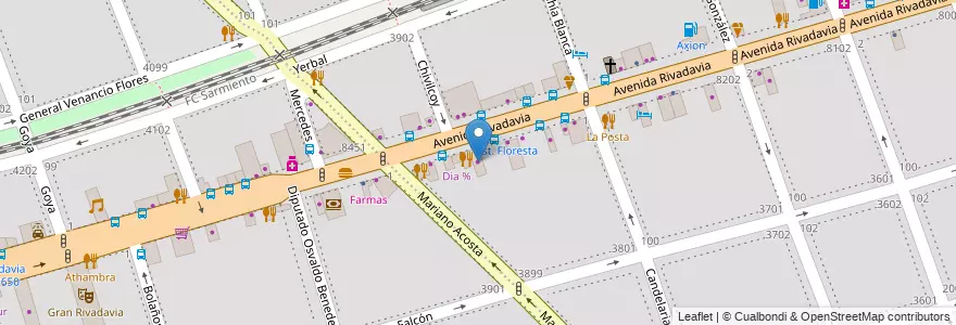 Mapa de ubicacion de Luna Market, Floresta en Argentina, Ciudad Autónoma De Buenos Aires, Buenos Aires, Comuna 10.