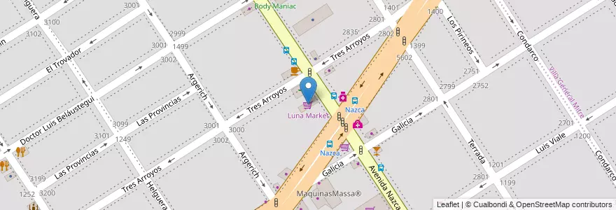 Mapa de ubicacion de Luna Market, Villa Santa Rita en 阿根廷, Ciudad Autónoma De Buenos Aires, 布宜诺斯艾利斯.