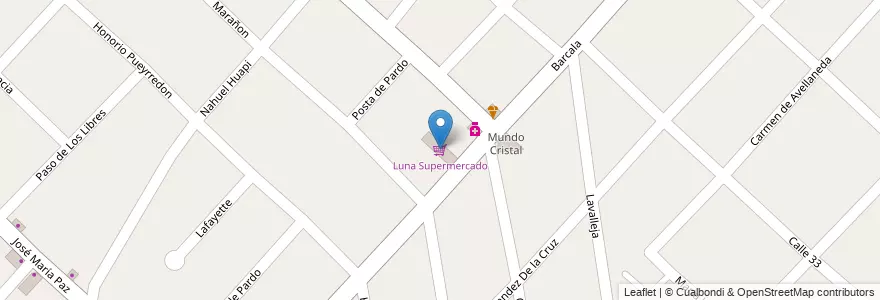 Mapa de ubicacion de Luna Supermercado en 阿根廷, 布宜诺斯艾利斯省, Partido De Ituzaingó, Ituzaingó.