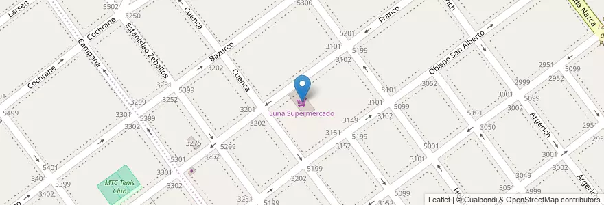 Mapa de ubicacion de Luna Supermercado, Villa Pueyrredon en 阿根廷, Ciudad Autónoma De Buenos Aires, Comuna 12, 布宜诺斯艾利斯.