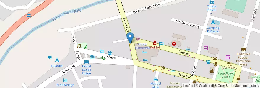 Mapa de ubicacion de luna Waina en Arjantin, Jujuy, Departamento Tilcara, Municipio De Tilcara.