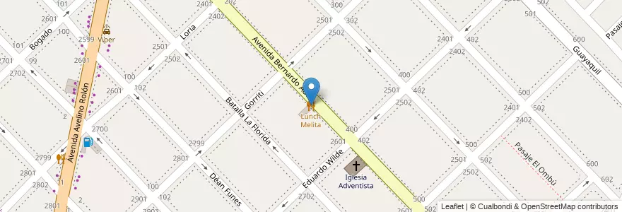 Mapa de ubicacion de Lunch Melita en 아르헨티나, 부에노스아이레스주, Partido De San Isidro, Boulogne Sur Mer.