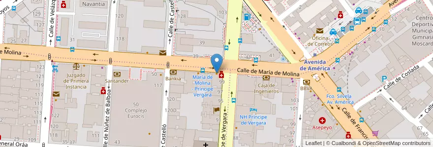 Mapa de ubicacion de Lunch&Dinner en İspanya, Comunidad De Madrid, Comunidad De Madrid, Área Metropolitana De Madrid Y Corredor Del Henares, Madrid.