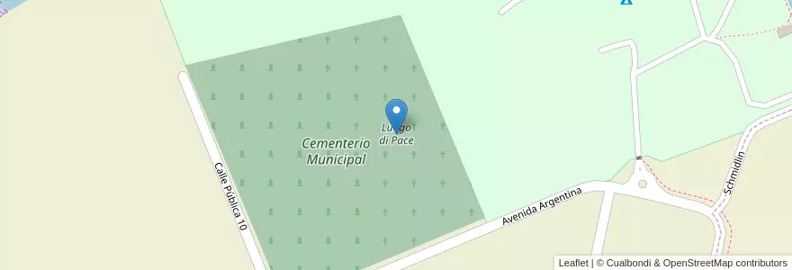 Mapa de ubicacion de Luogo di Pace en Argentine, Santa Fe, Departamento San Lorenzo, Municipio De Carcarañá, Carcarañá.