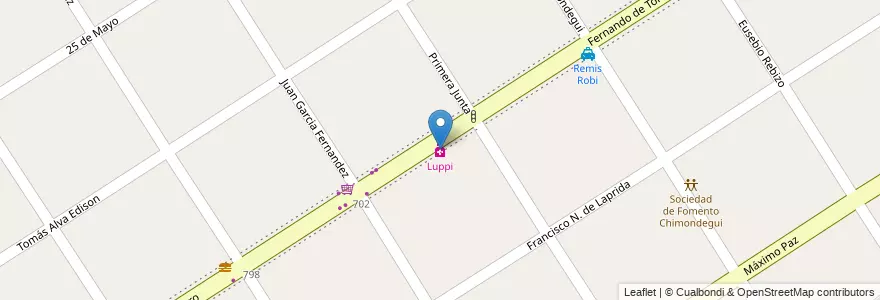 Mapa de ubicacion de Luppi en Arjantin, Buenos Aires, Partido De Esteban Echeverría, Monte Grande.