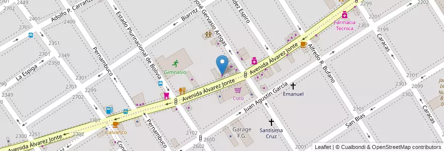 Mapa de ubicacion de Luricentro Artigas, Villa del Parque en アルゼンチン, Ciudad Autónoma De Buenos Aires, ブエノスアイレス, Comuna 11.