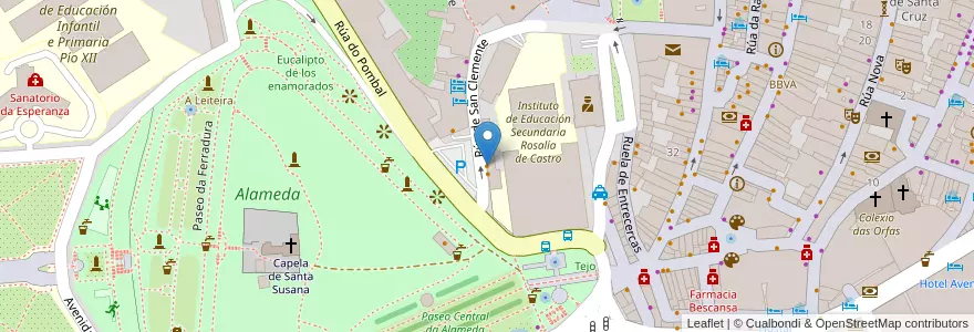 Mapa de ubicacion de Lusco & Fusco Bakery Cafe en スペイン, ガリシア州, A Coruña, Santiago, Santiago De Compostela.