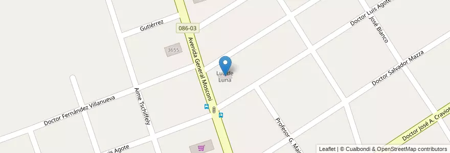 Mapa de ubicacion de Luz de Luna en アルゼンチン, ブエノスアイレス州, Partido De Quilmes.