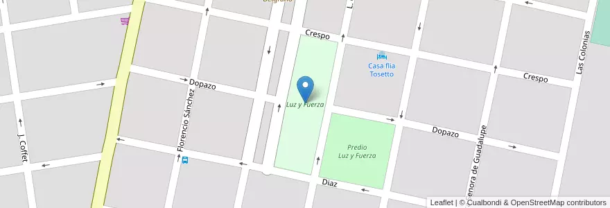Mapa de ubicacion de Luz y Fuerza en 阿根廷, Santa Fe, Departamento Castellanos, Municipio De Rafaela.