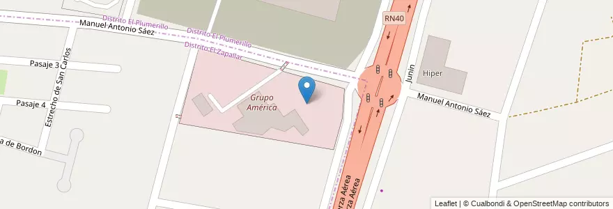 Mapa de ubicacion de LV6 Radio Nihuil en 阿根廷, 智利, Mendoza, Departamento Las Heras, Distrito El Zapallar.