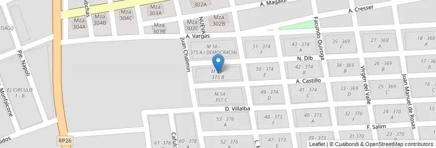 Mapa de ubicacion de M 53 - 375 B en Argentinië, Salta, Capital, Municipio De Salta, Salta.