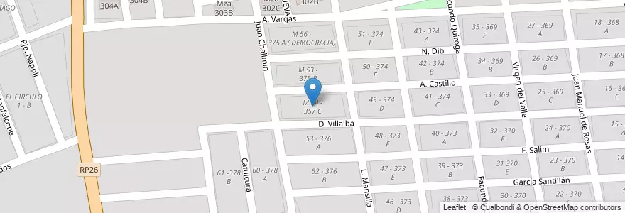 Mapa de ubicacion de M 54 - 357 C en 阿根廷, Salta, Capital, Municipio De Salta, Salta.